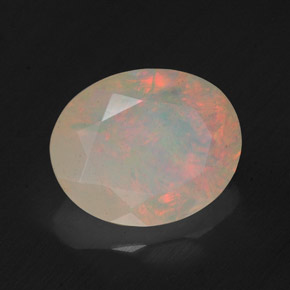 Opale multicolore naturelle transparent, 1,57 ct, transparent / translucide