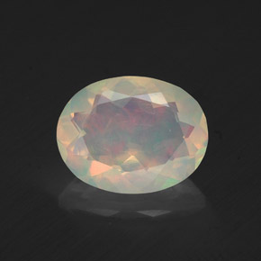 Opale multicolore naturelle coupe ovale, 1,22 ct, transparent