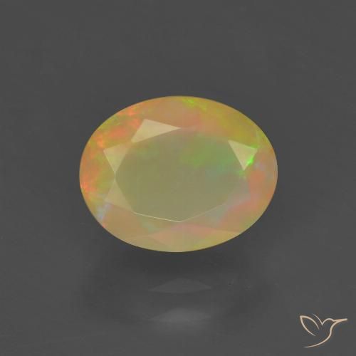 1.30ct Naturel Multicolore Opale, ovale, Translucide
