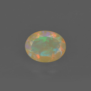 Opale multicolore naturelle coupe ovale, 1,05 ct, transparent