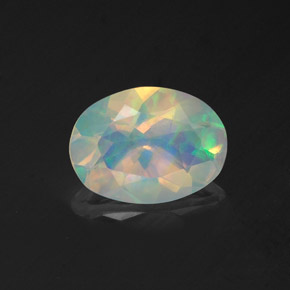 Opale multicolore naturelle coupe ovale, 0,96 ct, transparent