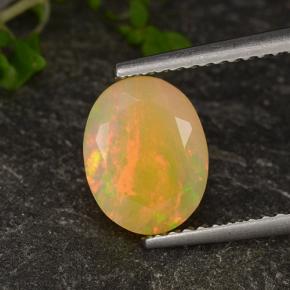 Opale multicolore naturelle coupe ovale, 1,46 ct, translucide