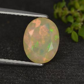 Opale multicolore naturelle coupe ovale, 1,14 ct, translucide