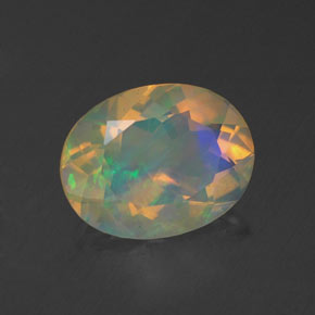 Opale multicolore naturelle coupe ovale, 1,23 ct, transparent