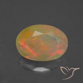 1.21ct Naturel Multicolore Opale, ovale, Transparent / Translucide