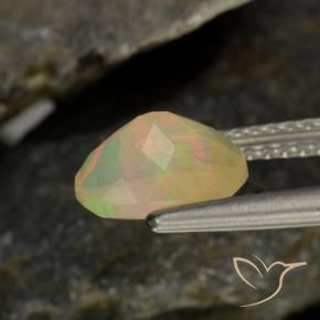 Opale multicolore naturelle coupe ovale, 0,94 ct, transparent