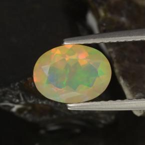 Opale multicolore naturelle coupe ovale, 0,88 ct, transparent