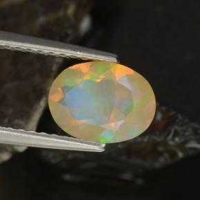 Opale multicolore naturelle coupe ovale, 0,88 ct, transparent