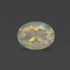 Opale multicolore naturelle coupe ovale, 0,98 ct, transparent