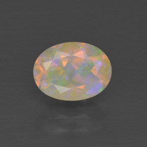 Opale multicolore naturelle coupe ovale, 1,06 ct, transparent