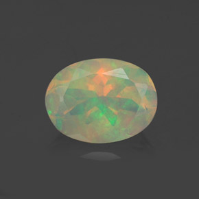 Opale multicolore naturelle coupe ovale, 0,92 ct, transparent