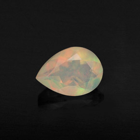 Opale multicolore naturelle en forme de poire, 0,51 ct, transparent