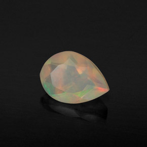Opale multicolore naturelle en forme de poire, 0,51 ct, transparent