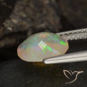 Opale Multicolore naturelle ovale, 1.09 ct, Transparent