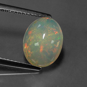 Opale multicolore naturelle transparent, 2,19 ct, transparent / translucide