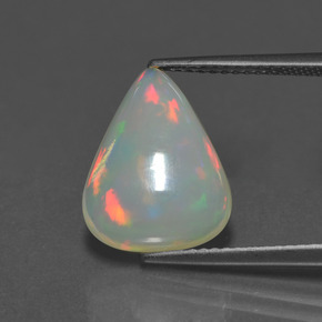 Opale blanc naturelle en forme de poire, 3,53 ct, transparent