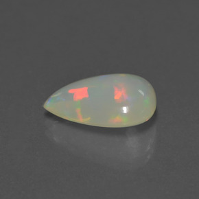 Opale blanc naturelle en forme de poire, 3,53 ct, transparent