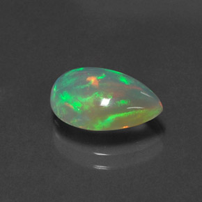 Opale multicolore naturelle en forme de poire, 2,08 ct, transparent