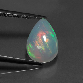 Opale multicolore naturelle en forme de poire, 1,92 ct, transparent