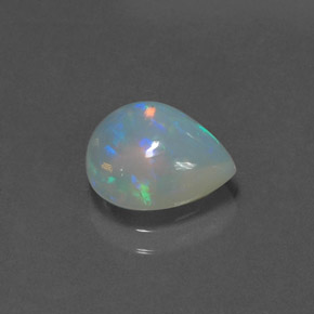 Opale multicolore naturelle en forme de poire, 2,00 ct, transparent