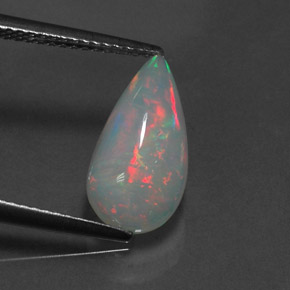 Opale multicolore naturelle en forme de poire, 2,18 ct, transparent