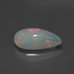 Opale multicolore naturelle en forme de poire, 2,18 ct, transparent