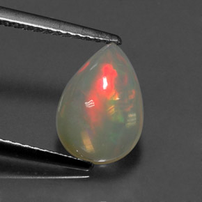 Opale multicolore naturelle en forme de poire, 1,80 ct, transparent