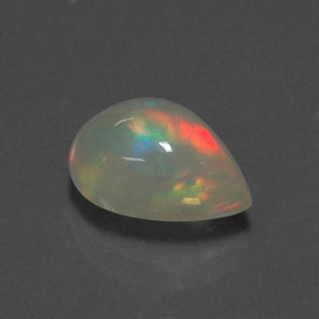 Opale multicolore naturelle en forme de poire, 1,80 ct, transparent