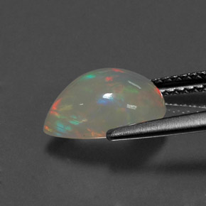 Opale multicolore naturelle en forme de poire, 1,80 ct, transparent