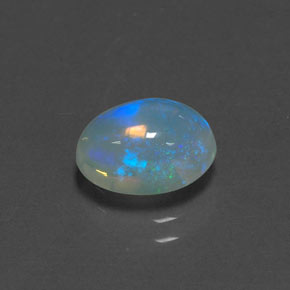 Opale multicolore naturelle coupe ovale, 1,44 ct, transparent