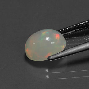Opale multicolore naturelle transparent, 1,38 ct, transparent / translucide