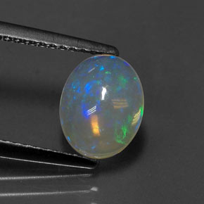 Opale multicolore naturelle coupe ovale, 1,11 ct, transparent