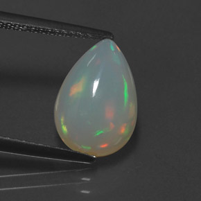 Opale multicolore naturelle transparent, 2,66 ct, transparent / translucide