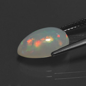 Opale multicolore naturelle transparent, 2,66 ct, transparent / translucide