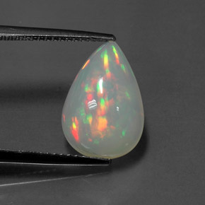 Opale multicolore naturelle transparent, 3,12 ct, transparent / translucide
