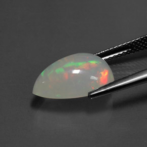 Opale multicolore naturelle transparent, 3,12 ct, transparent / translucide