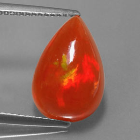 Opale multicolore naturelle en forme de poire, 4,22 ct, transparent