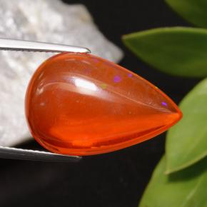 Opale orange naturelle en forme de poire, 9,93 ct, transparent