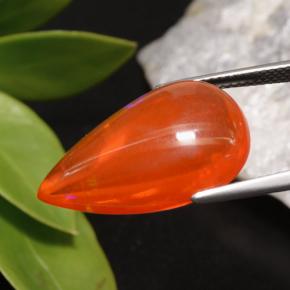 Opale orange naturelle en forme de poire, 9,93 ct, transparent