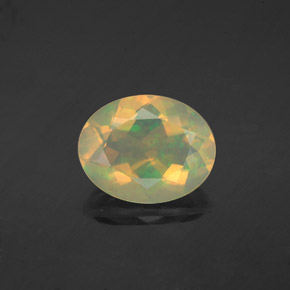 Opale multicolore naturelle coupe ovale, 1,64 ct, transparent