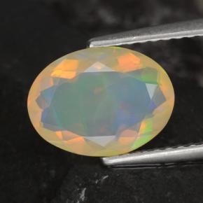 Opale multicolore naturelle coupe ovale, 1,53 ct, transparent