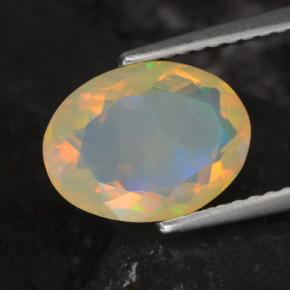 Opale multicolore naturelle coupe ovale, 1,53 ct, transparent
