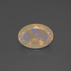 Opale multicolore naturelle coupe ovale, 1,63 ct, transparent
