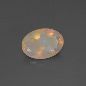 Opale multicolore naturelle coupe ovale, 1,63 ct, transparent