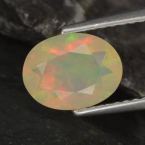 Opale multicolore naturelle coupe ovale, 0,96 ct, transparent