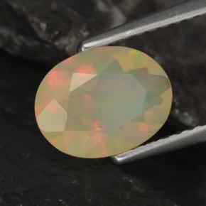 Opale multicolore naturelle coupe ovale, 0,96 ct, transparent