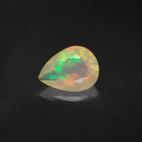 Opale multicolore naturelle en forme de poire, 0,92 ct, transparent