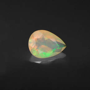 Opale multicolore naturelle en forme de poire, 0,92 ct, transparent