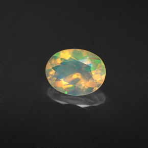 Opale multicolore naturelle coupe ovale, 1,13 ct, transparent