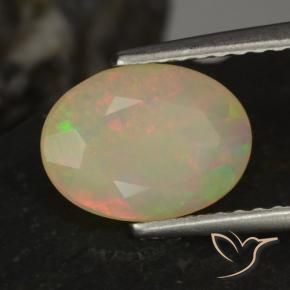 Opale Multicolore naturelle ovale, 1.14 ct, Translucide